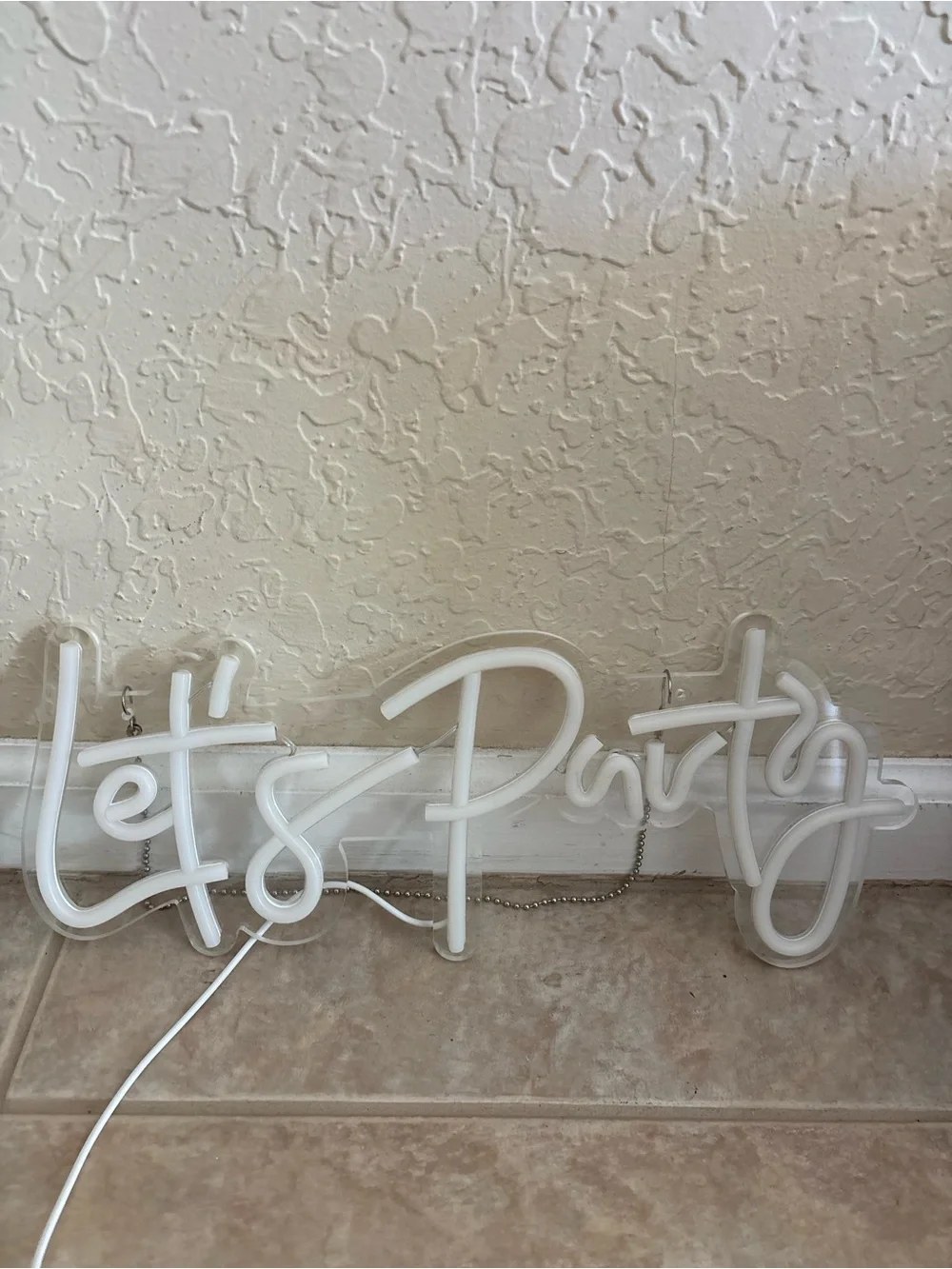 Let's Party Pink Neon Sign - Home Party Supplies
